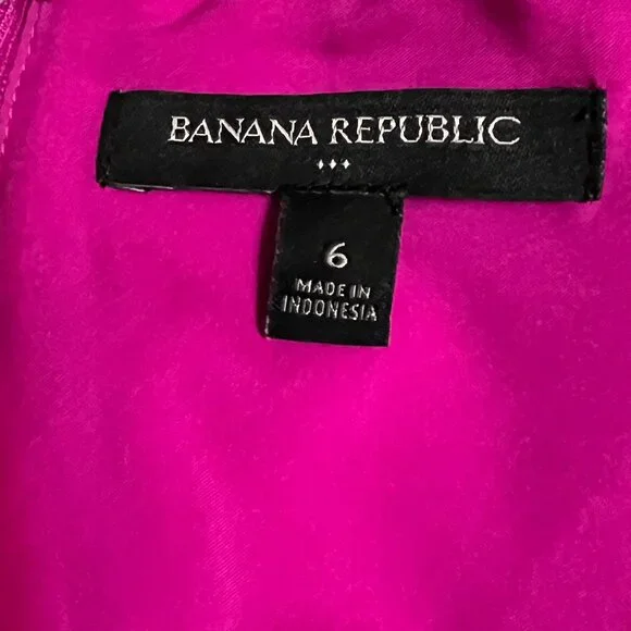Banana Republic Sleeveless Faux Wrap Sheath Dress Size 6 Magenta Pink V-Neck - Picture 4 of 11